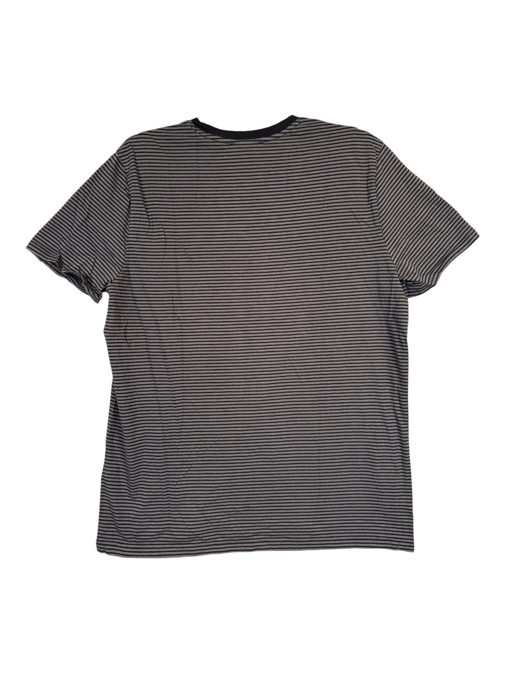 Express Men's Black & Gray Striped Short-Sleeve Crew Neck Tee w Floral Print, L - Picture 3 of 5